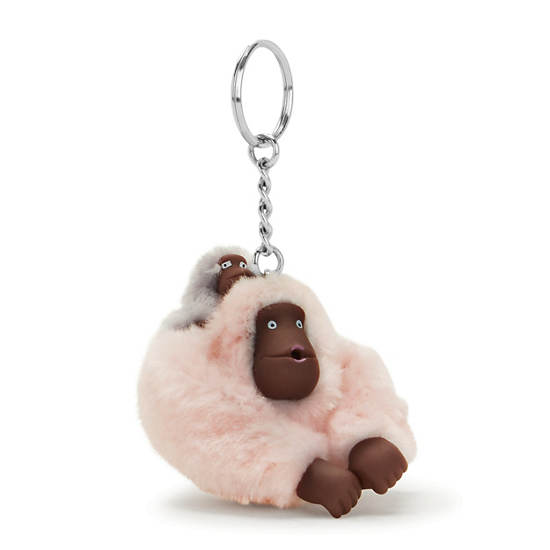 Kipling Mom And Baby Klassiska Monkey Keychain Tillbehör Rosa | SE 1272MQ